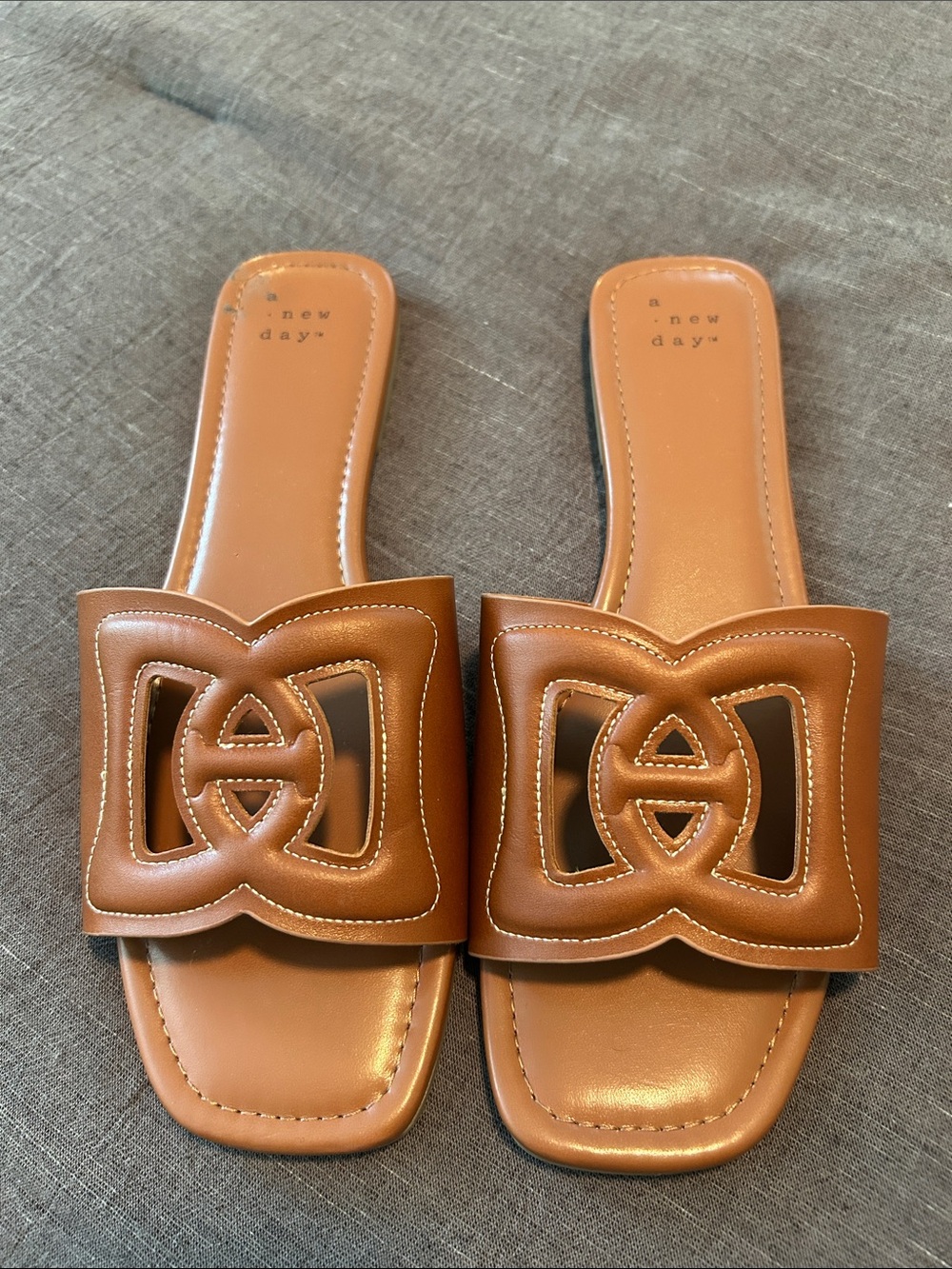a new day Tan Cutout Slide Sandals